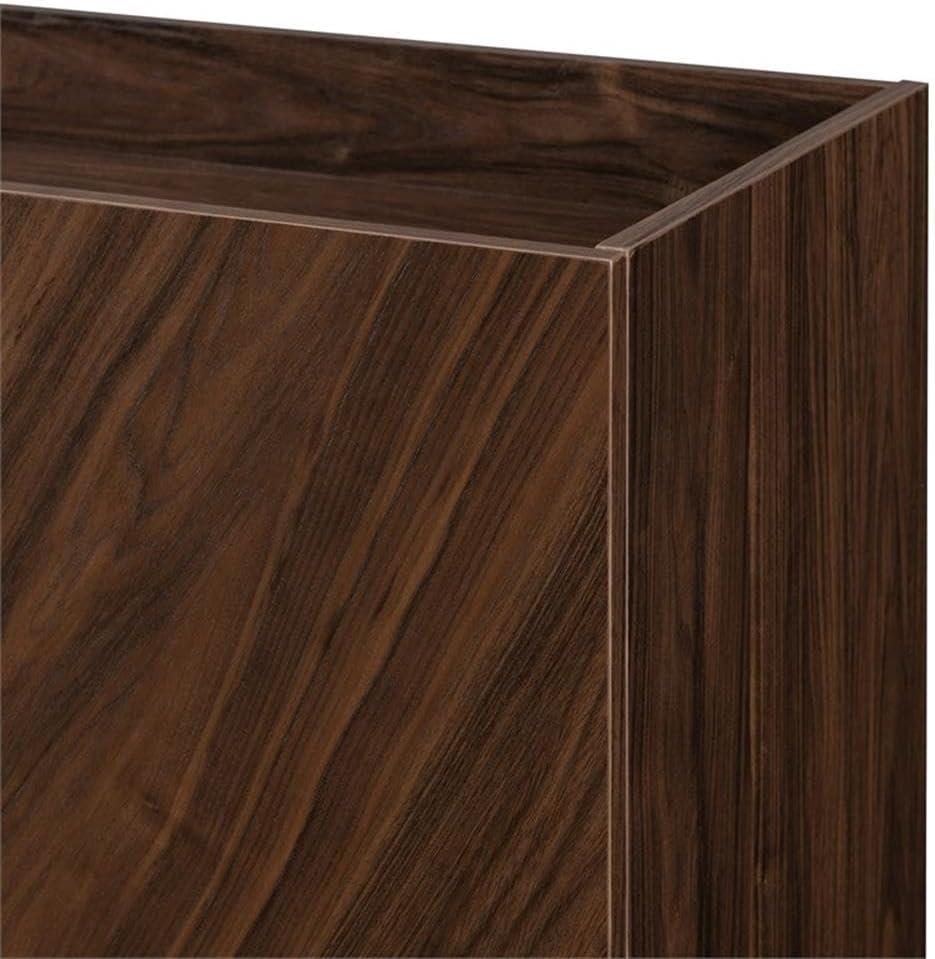 Walker Edison 2-Door Engineered Wood Accent Cabinet with Inset Top - Dark Walnut