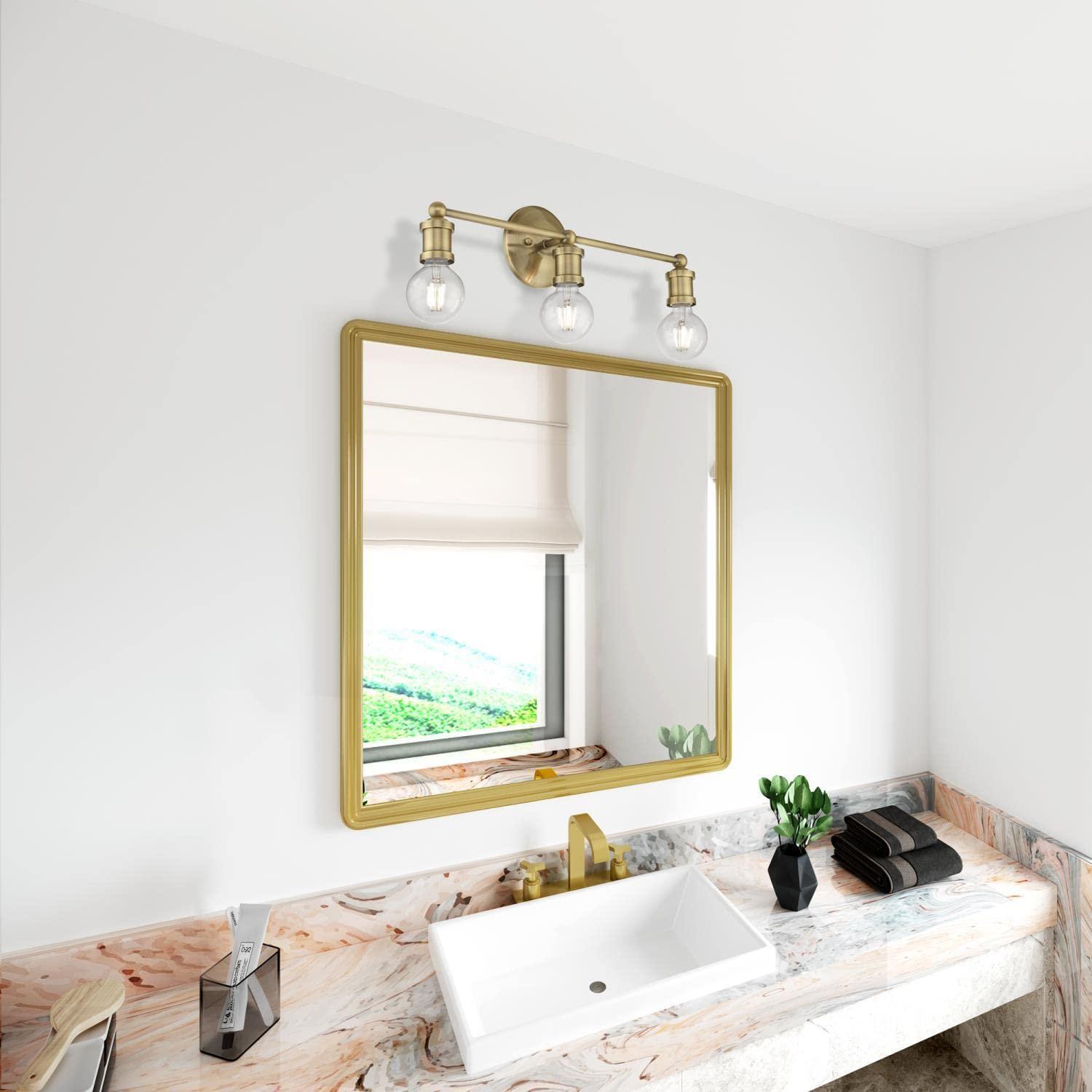 Livex Lighting Lansdale 3 - Light Vanity in Antique Brass