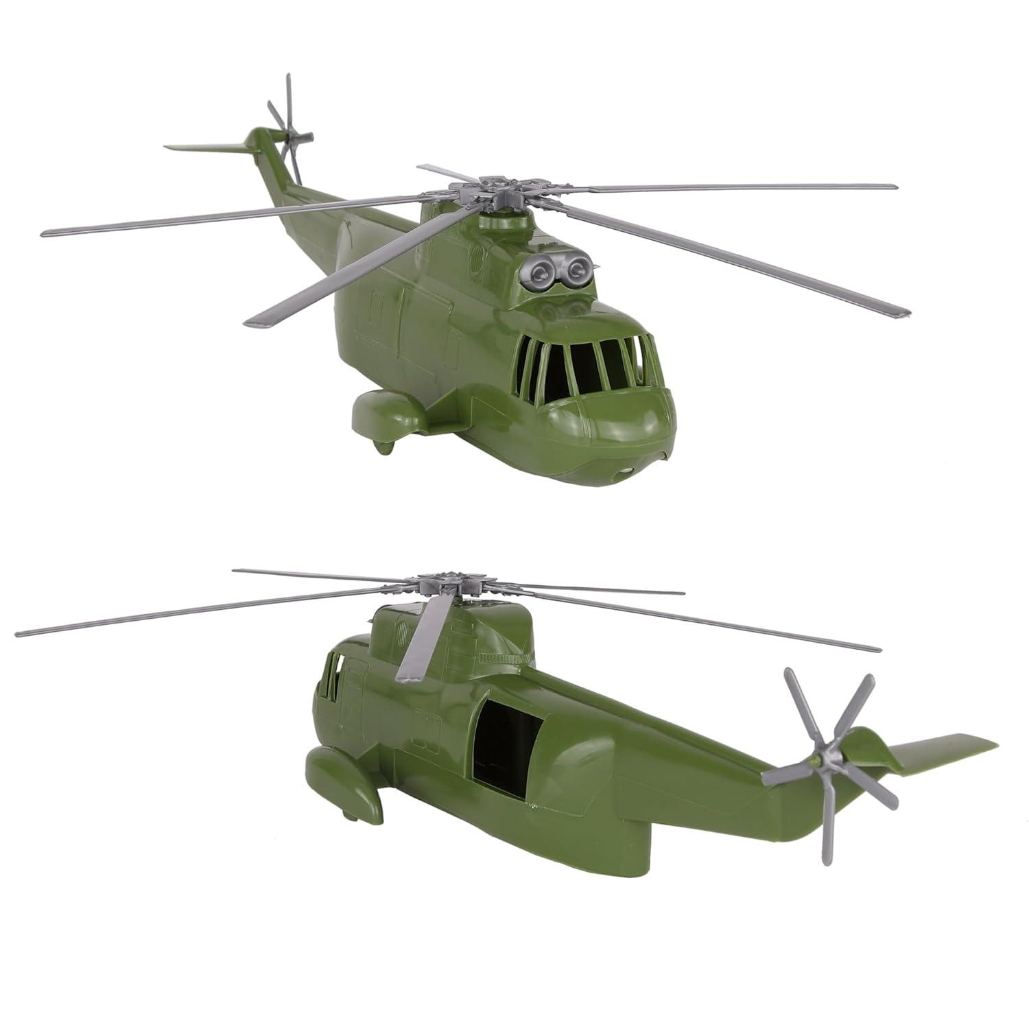 TimMee Plastic Army Men HELICOPTER Playset - OD Green 26pc Made in USA