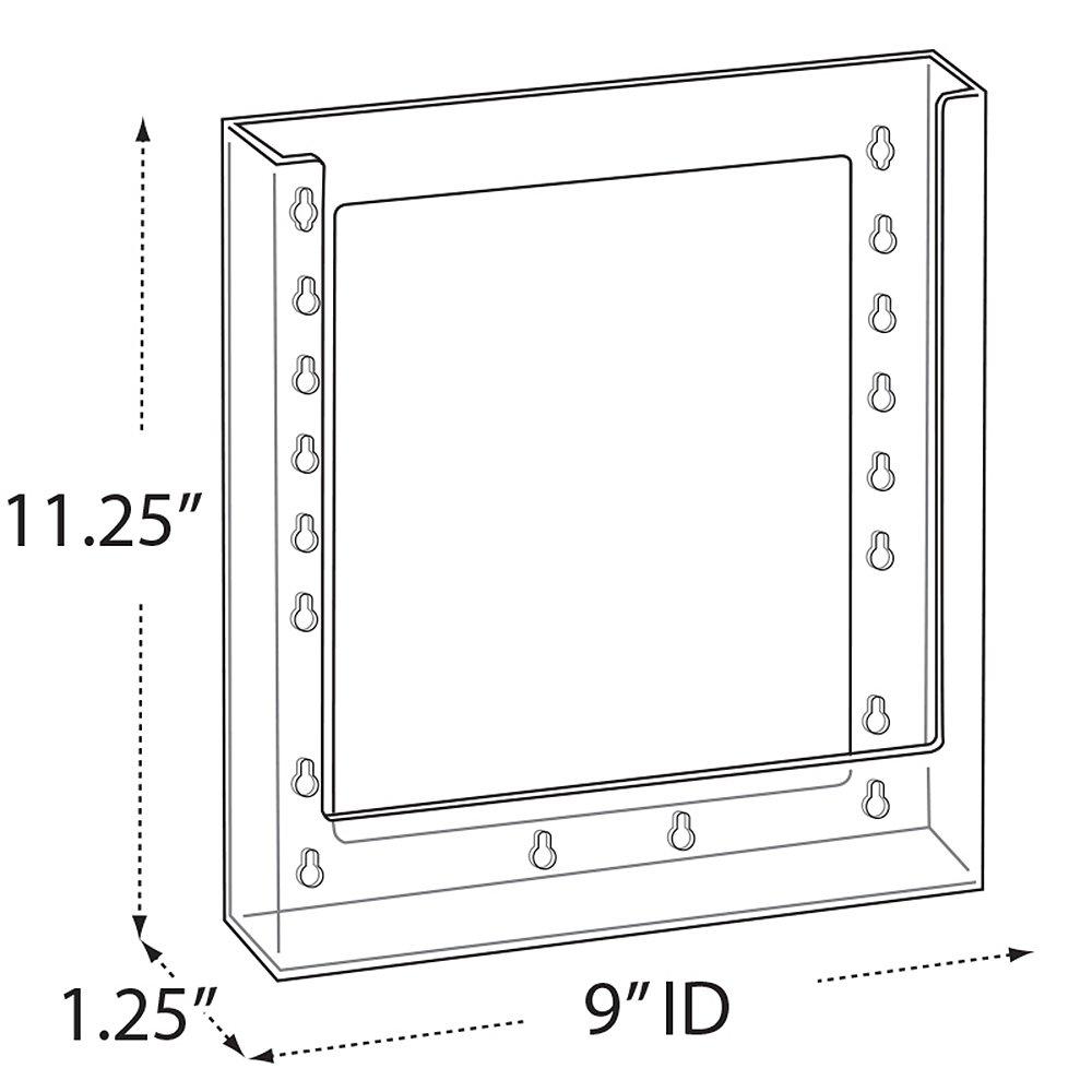Azar Displays Slat wall Letter Brochure Holder. Inside Dimension: 9"W, 10-Pack (Set of 10)