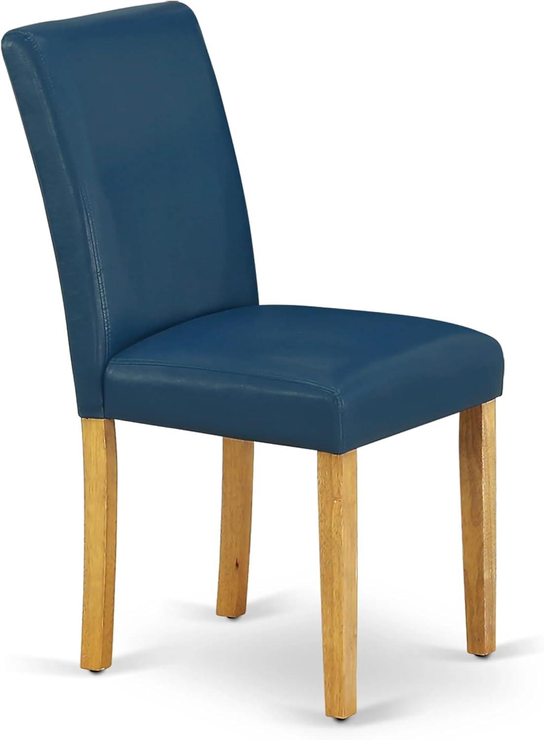 PaFagwy ABP4T55 Parson Kitchen Blue Faux Leather Padded Dining Chairs, Set of 2