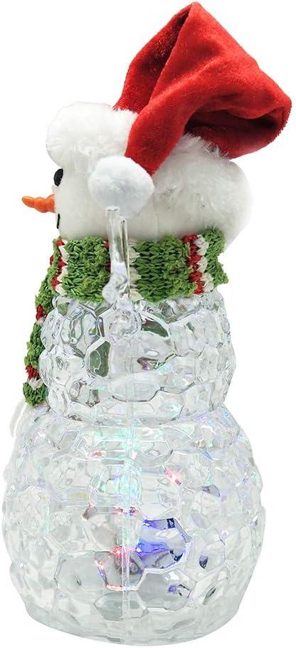 Illuminated Crystal Snowman Sculpture with Festive Accents