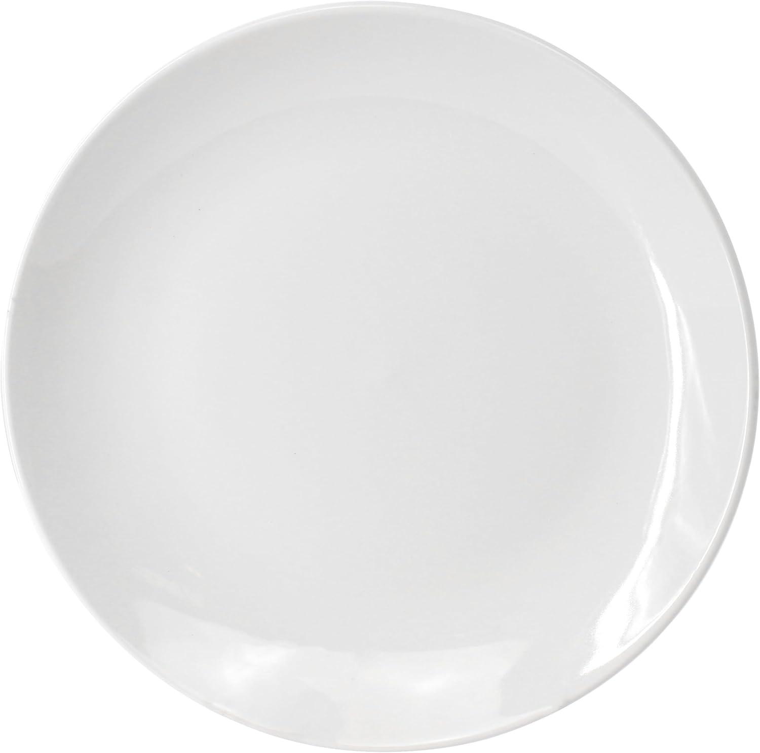 Classic White 8" Round Porcelain Salad/Dessert Plates Set