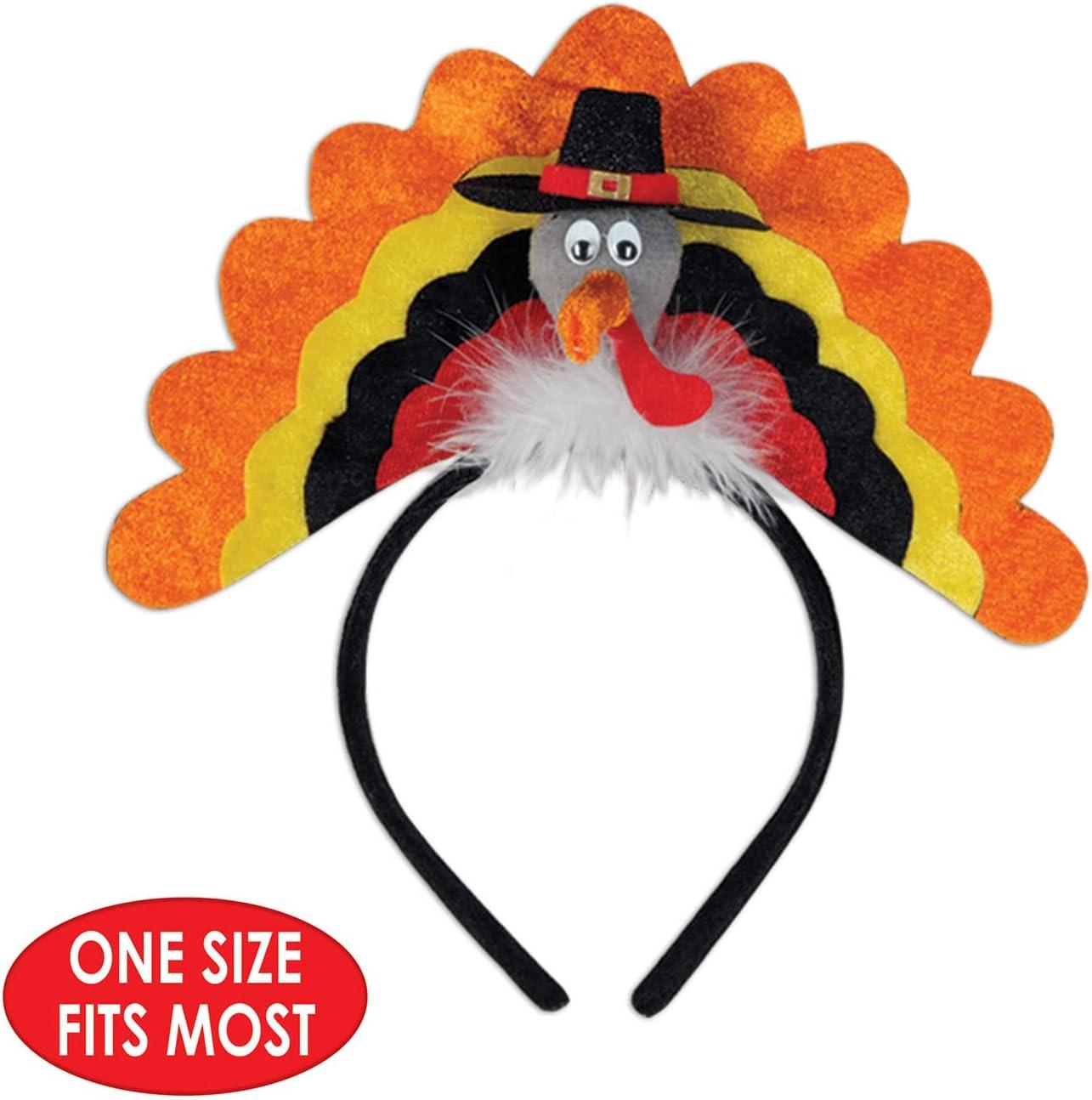 The Holiday Aisle® PMU Thanksgiving Party Costume Accessories Turkey Headband W/marabou (1/pkg) Pkg/1