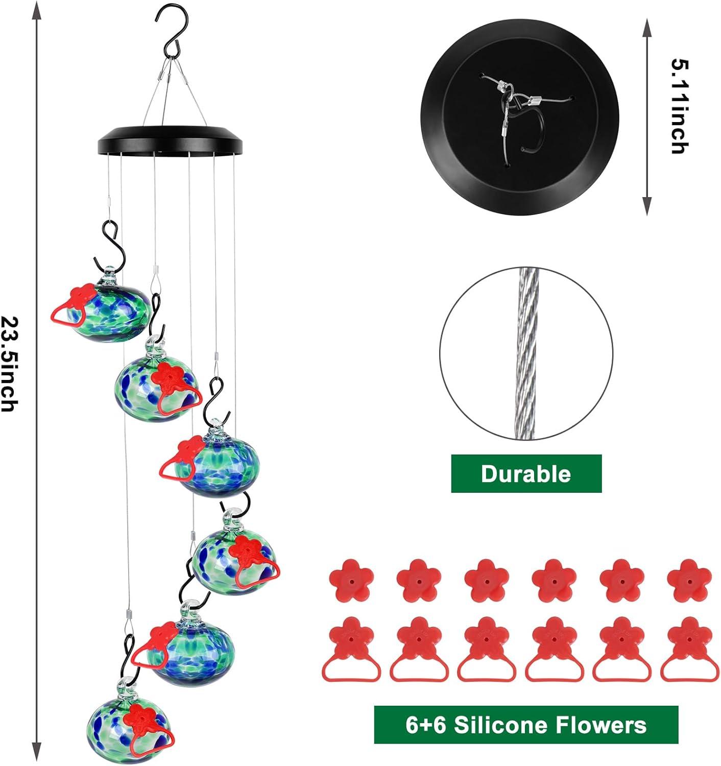 2025 New Charming Wind Chimes Hummingbird feeders,Window Bird feeders for Viewing,Bird feeders for Outdoors Hanging ant and bee Proof