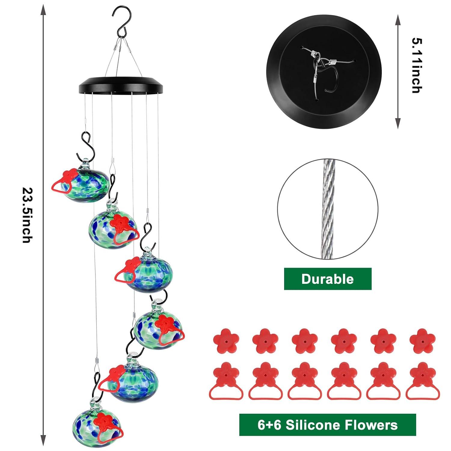 2025 New Charming Wind Chimes Hummingbird feeders,Window Bird feeders for Viewing,Bird feeders for Outdoors Hanging ant and bee Proof