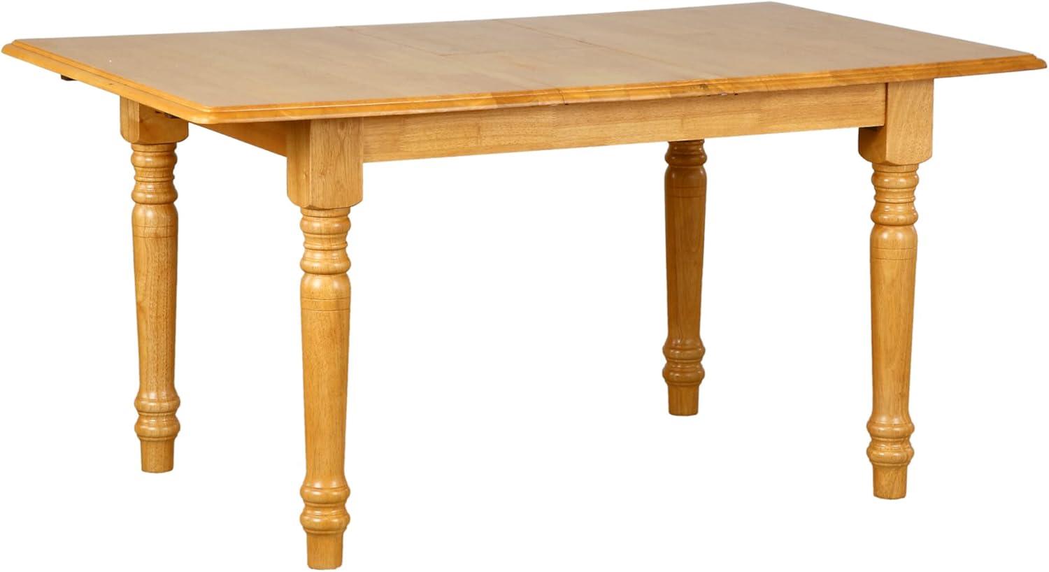 Light Oak Extendable Farmhouse Dining Table with Butterfly Leaf