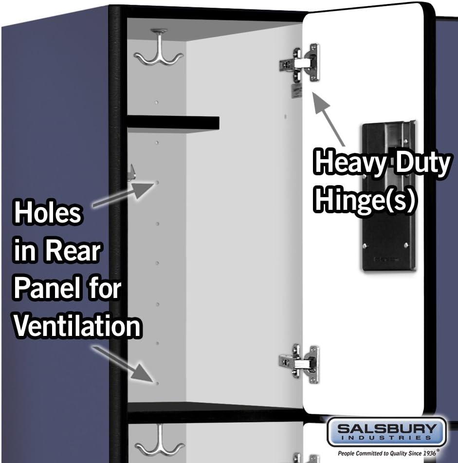 Blue Triple Tier Lockable Wood Locker with Steel Handles