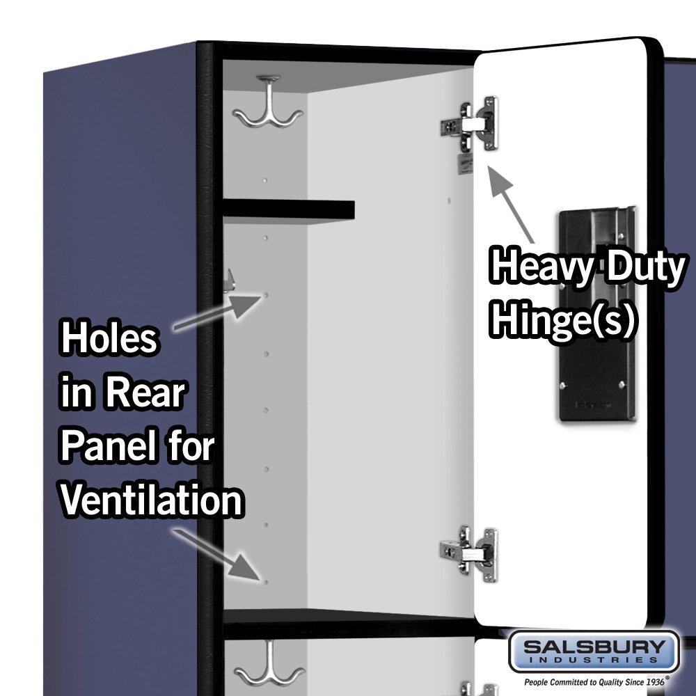Blue Triple Tier Lockable Wood Locker with Steel Handles