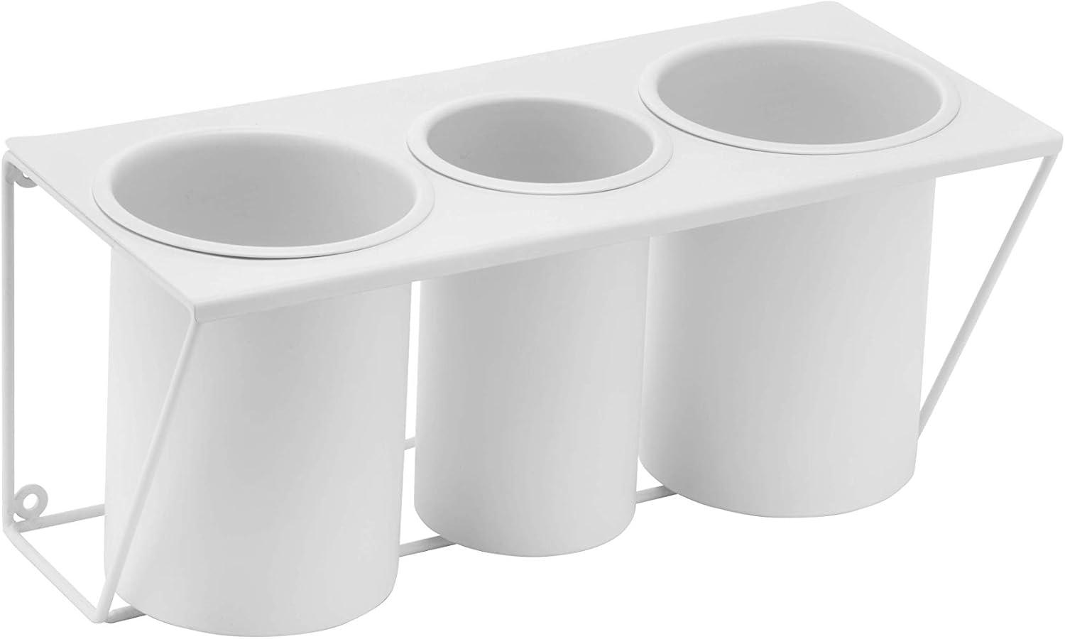 JackCubeDesign Wall Mount Hair Dryer Holder Hair Styling Product Care Tool Organizer Bath Supplies Accessories Tray Stand Storage Bathroom Steel (White) MK470A