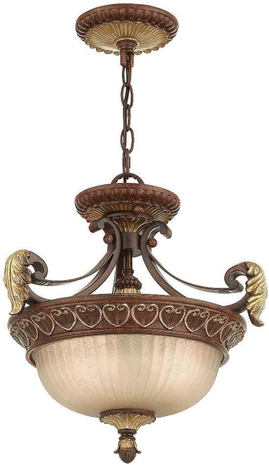 Livex Lighting Villa Verona 2 - Light Pendant in  Verona Bronze/Aged Gold Leaf