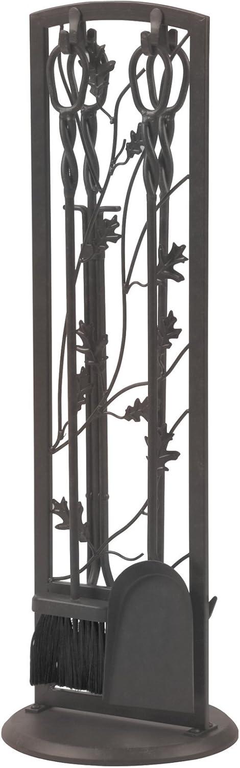 Werqueid Fireplace Tool Set 5 Piece, Oak Leaf 30", Colonial Brown