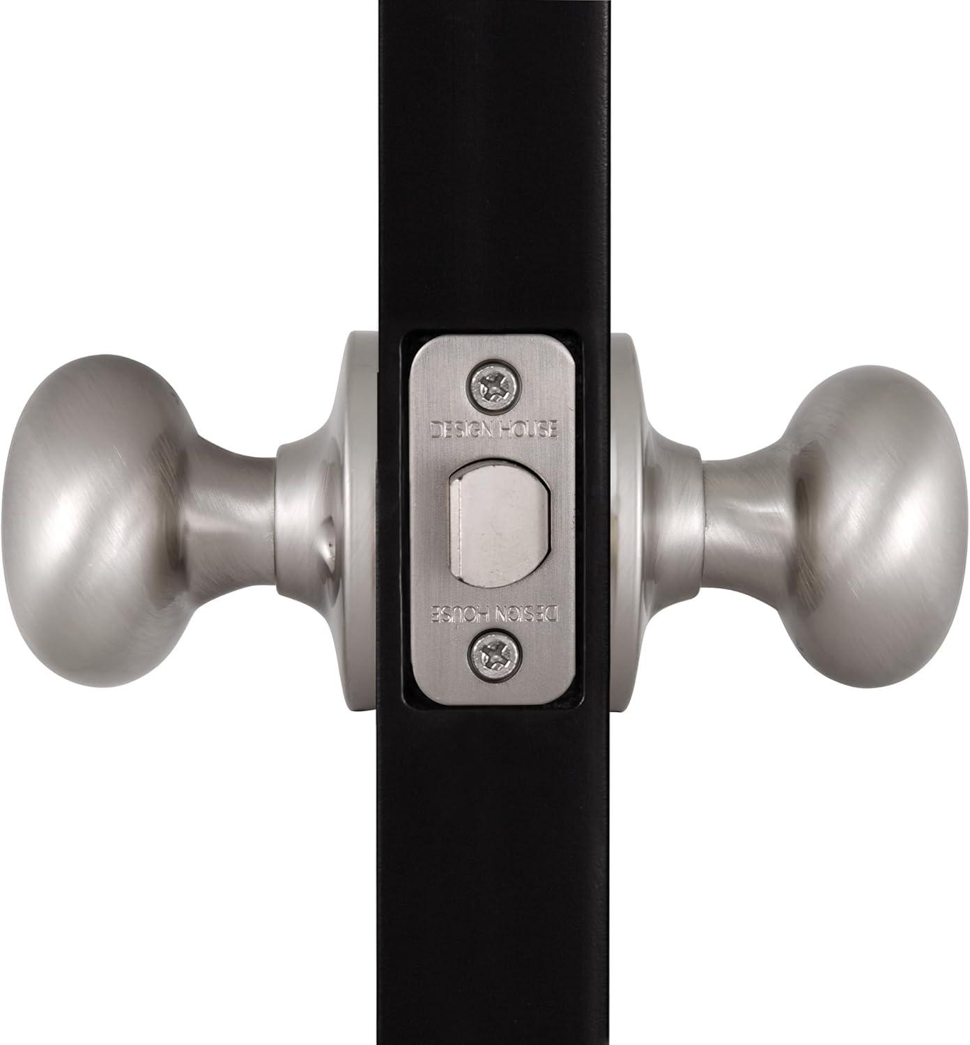 Design House 753301 Cambridge 2-Way Adjustable Passage Door Knob, Satin Nickel
