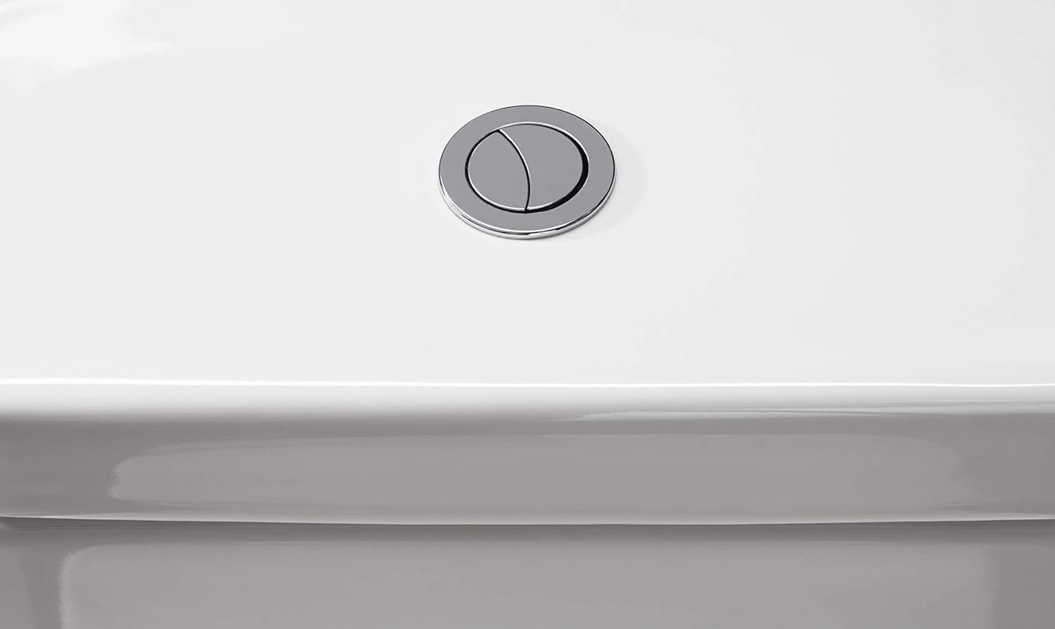 White Compact Elongated One-Piece Dual Flush Toilet