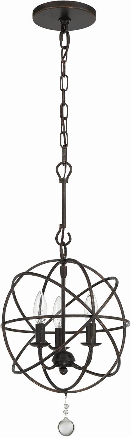 Crystorama Lighting - Three Light Mini Chandelier - Mini Chandelier - Solaris -