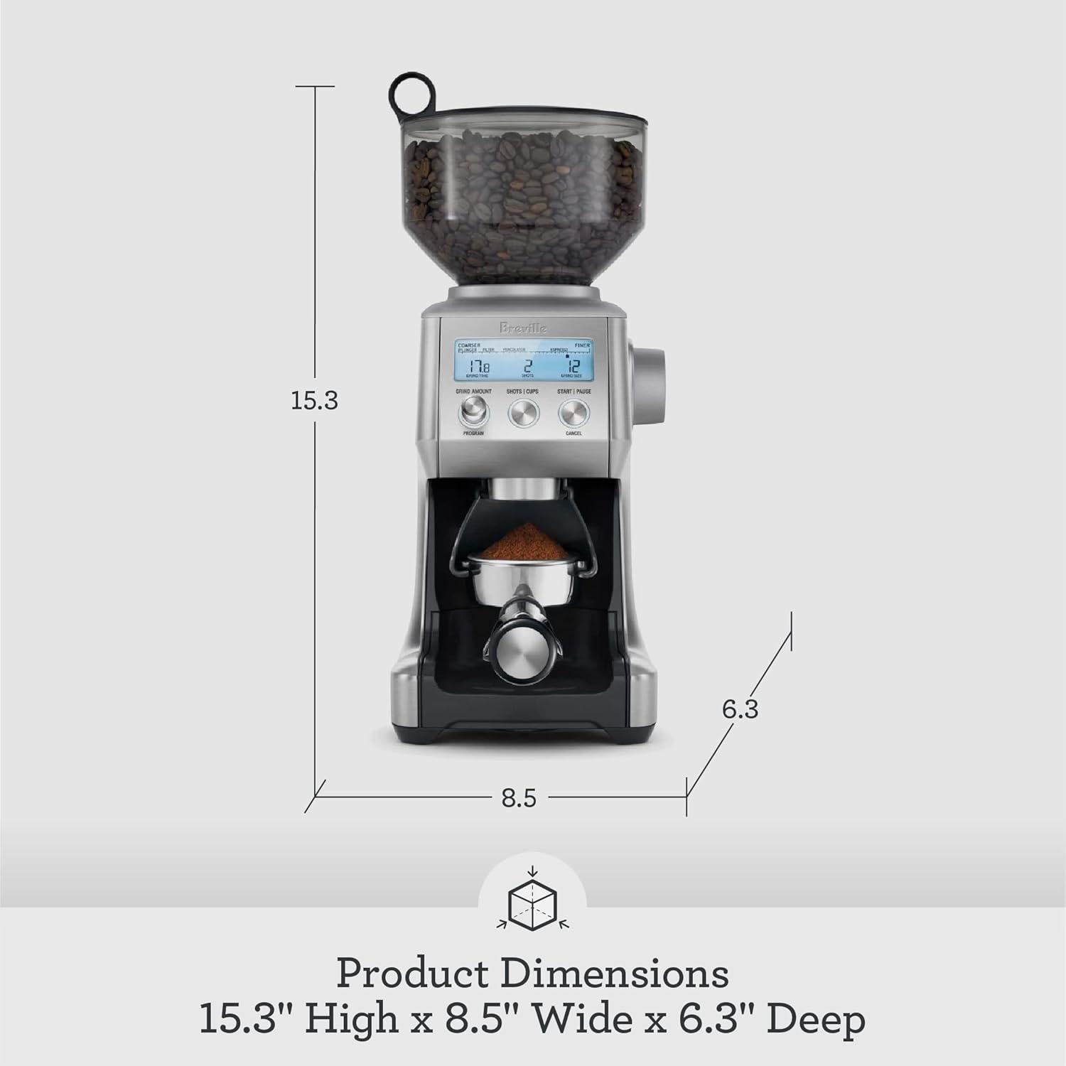 Breville Stainless Steel Electric Burr Coffee Grinder with LCD Display