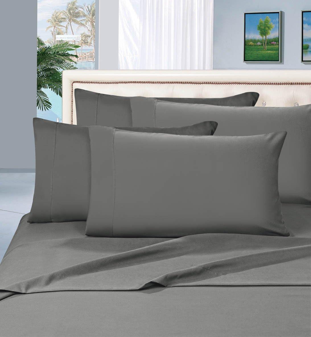 Luxury Grey Full 1800 Series Microfiber 4-Piece Bed Sheet Set