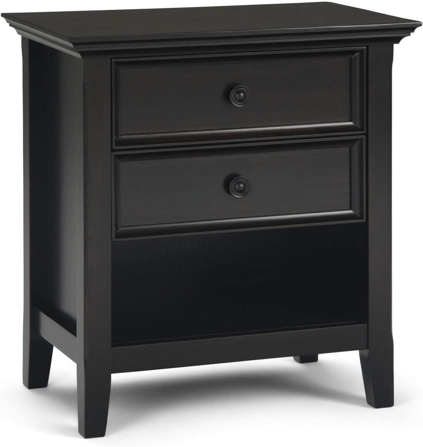 Amherst Hickory Brown Solid Pine 2-Drawer Nightstand with Shelf