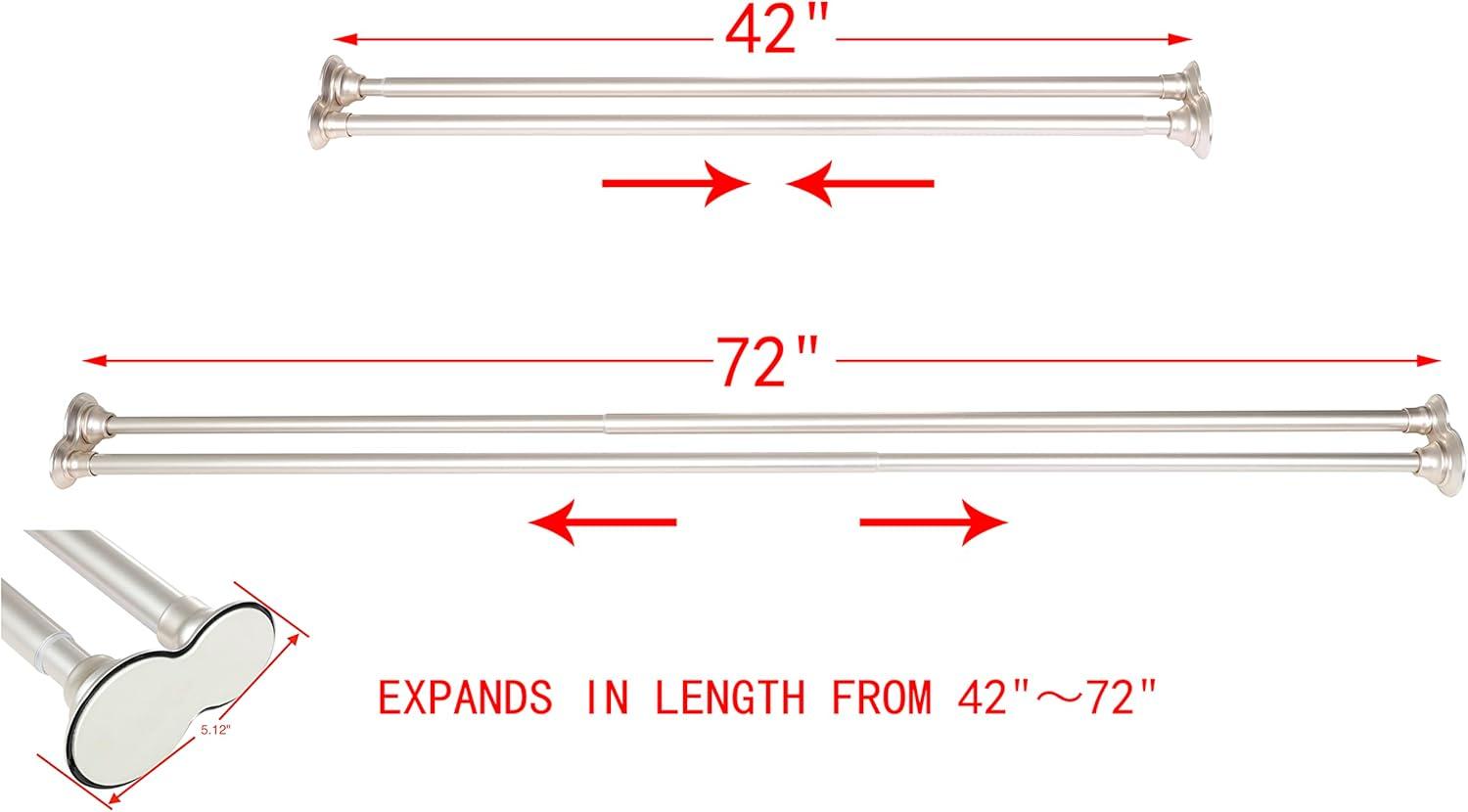 72'' Straight Tension Shower Curtain Rod & Hook Set