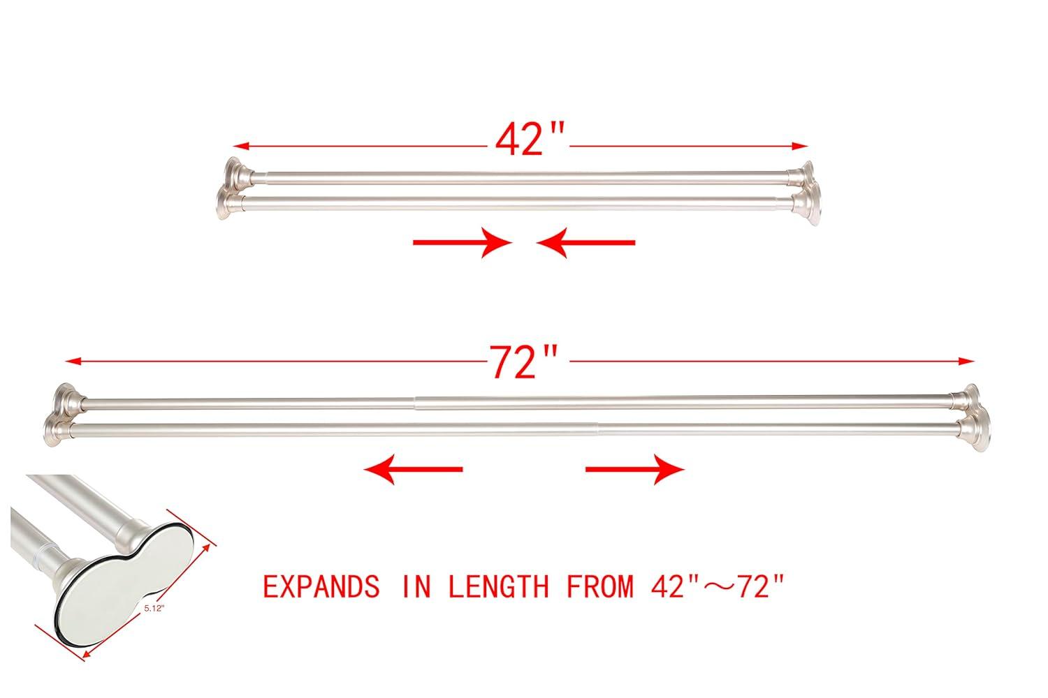 72'' Straight Tension Shower Curtain Rod & Hook Set