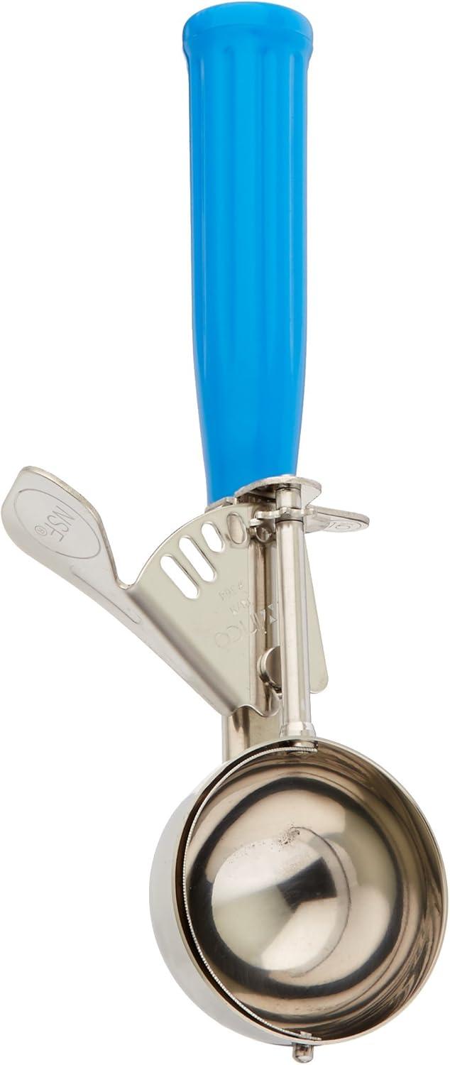 Blue Stainless Steel Ice Cream Disher with Plastic Handle, 2.75 oz