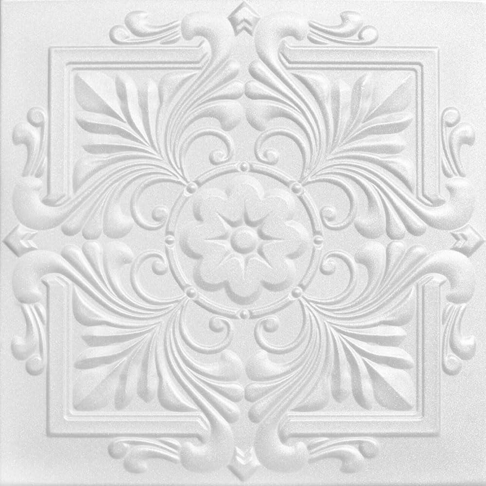 Victorian White Polystyrene Glue-Up Ceiling Tile Set