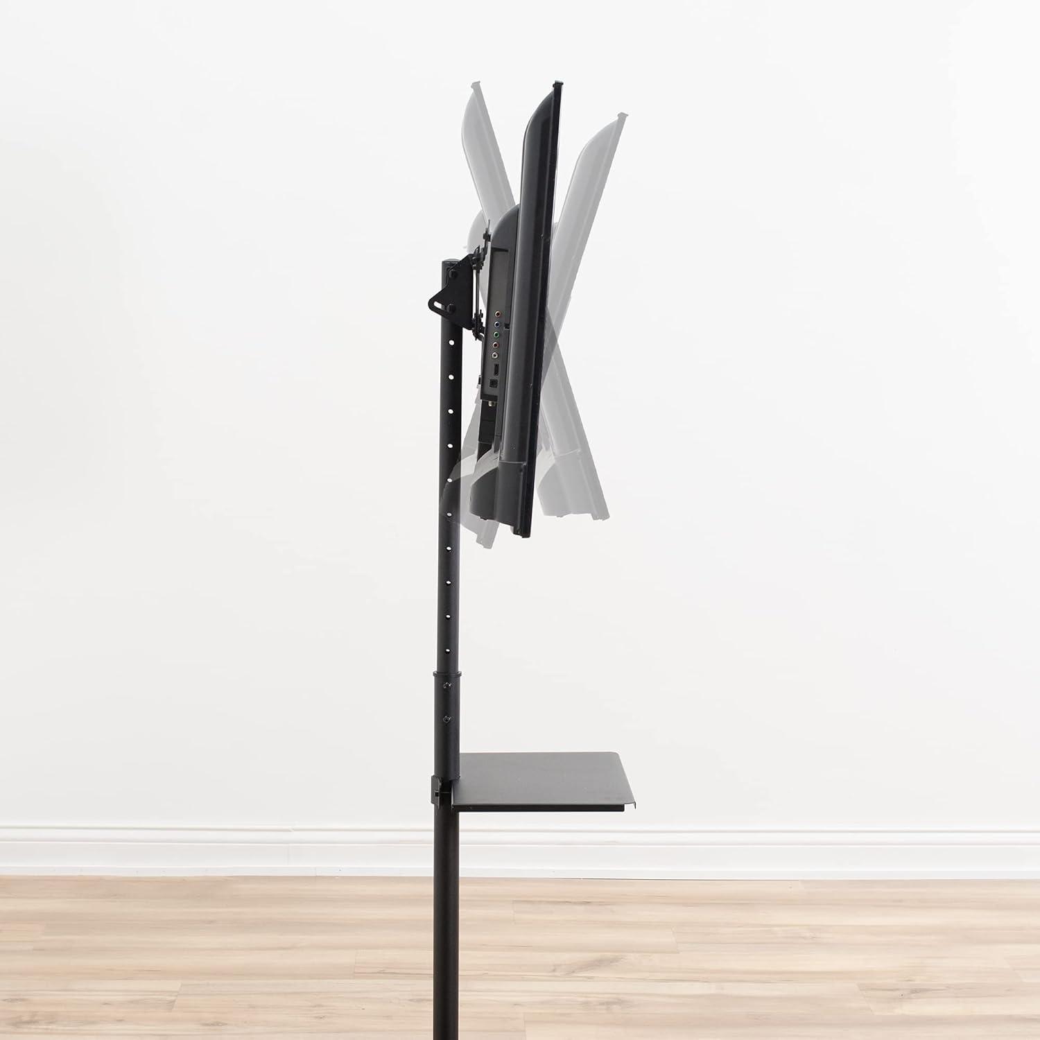 Vivo Black TV Stand with Storage Shelf