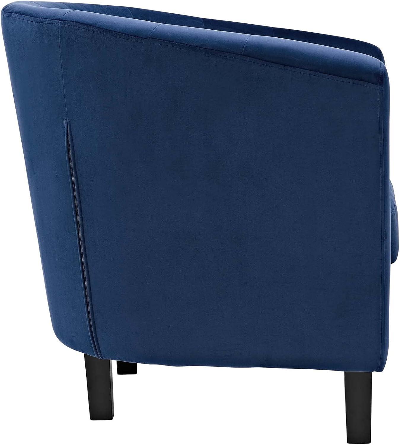 Modway Prospect 3 Piece Performance Velvet Loveseat and Armchair Set in Navy