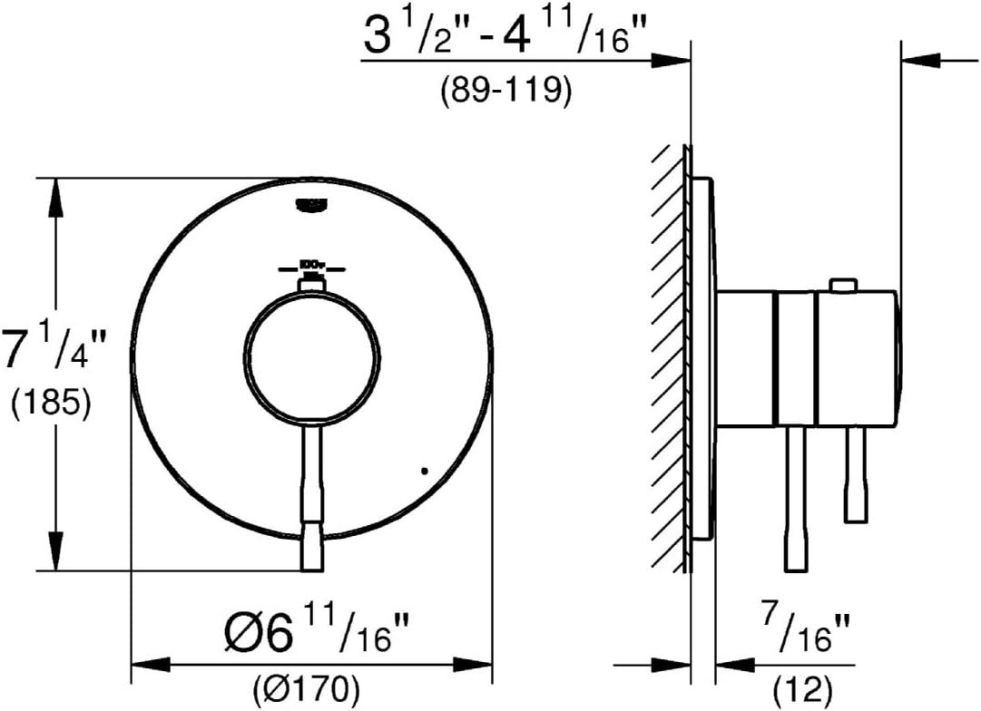 Essence Dual Function Thermostatic Shower Faucet Trim