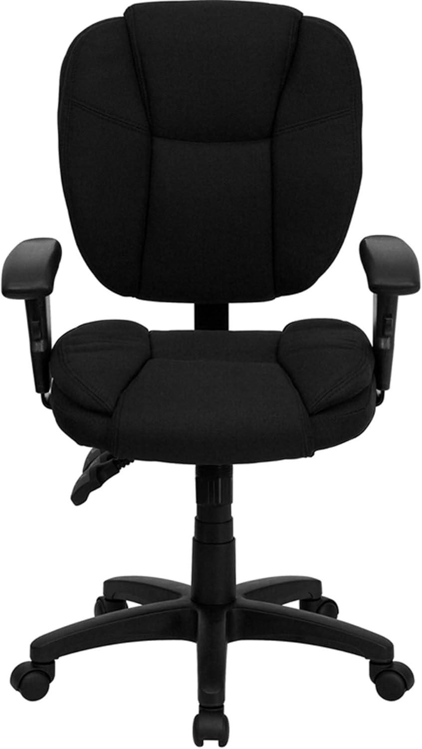 Flash Furniture Mid-Back Multifunction Swivel Ergonomic Task Office Chair with Pillow Top Cushioning and Adjustable Arms