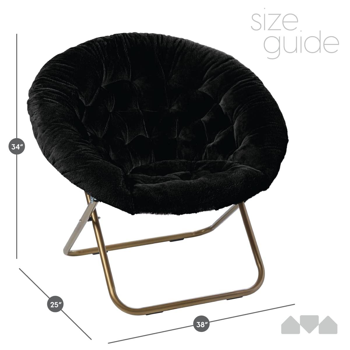 Milliard Cozy Faux Fur Saucer Chair X-Large, Black