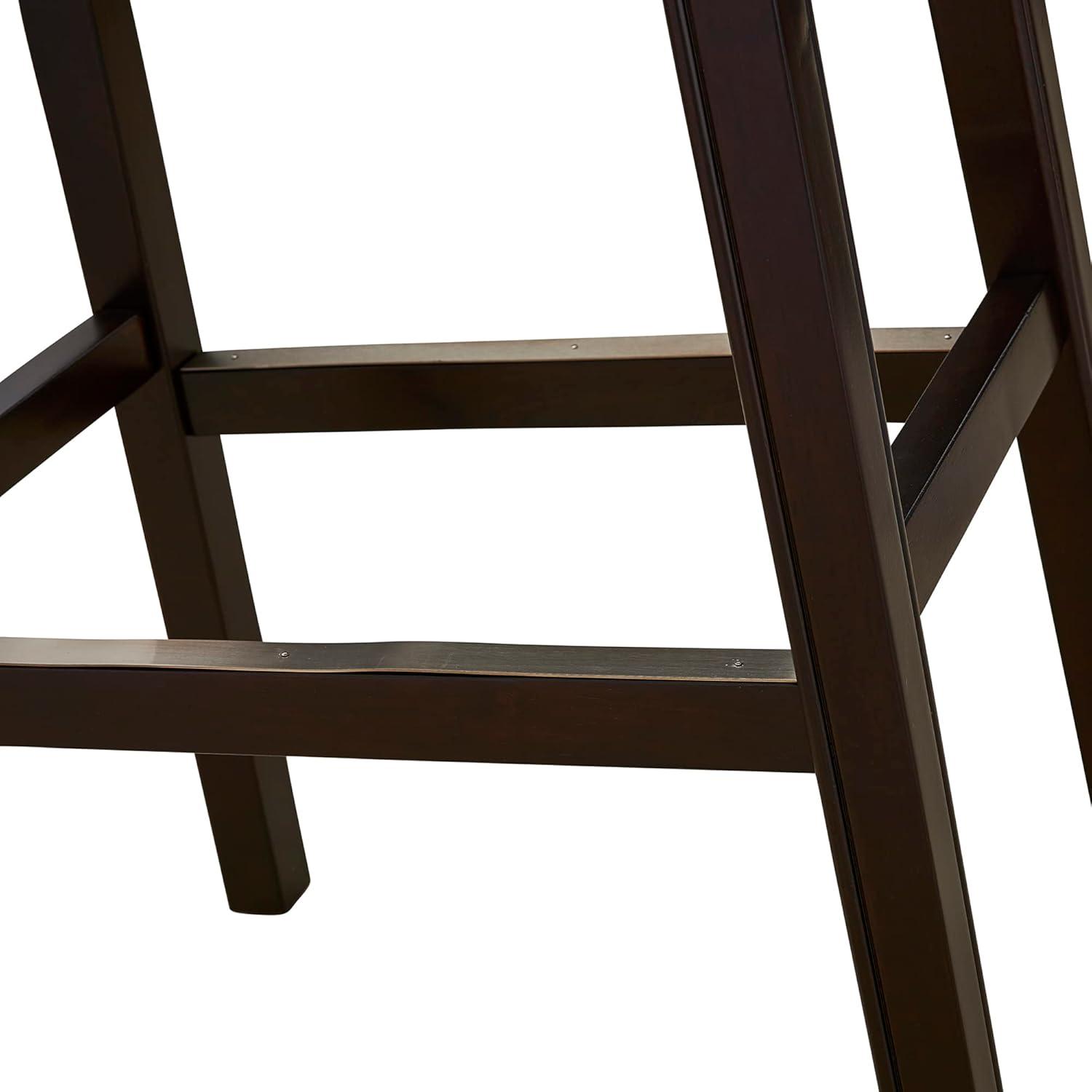 Julian 30in. H Bar-Height Wood Barstool with Gray Faux-Leather Seat