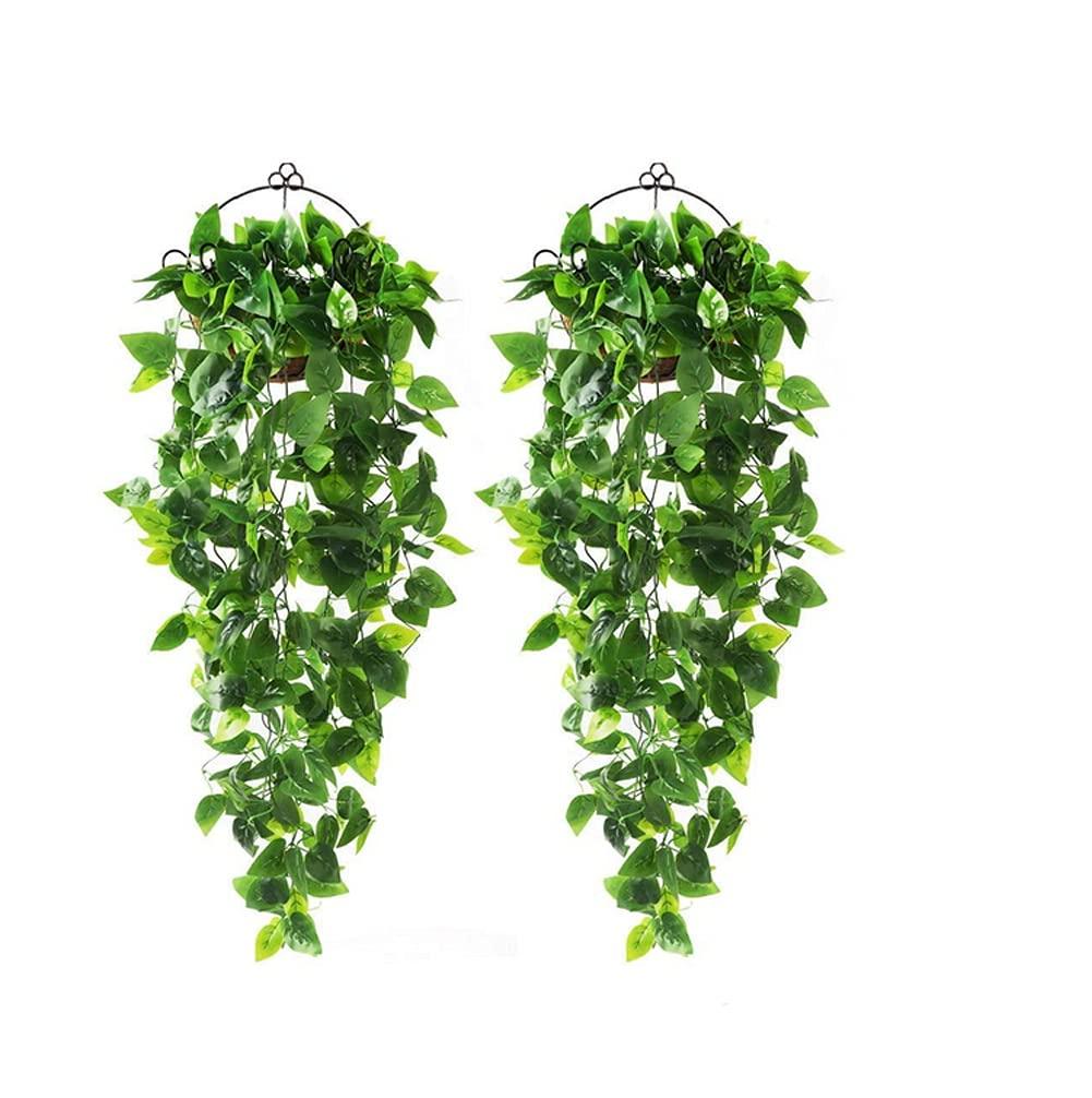 Ophelia & Co. Fake Hanging Plants Vines(2Pcs) Artificial Ivy Greenery Garlands For Home Bedroom Living Aesthetic Indoor,Outdoor Farmhouse Decorations(No Basket)