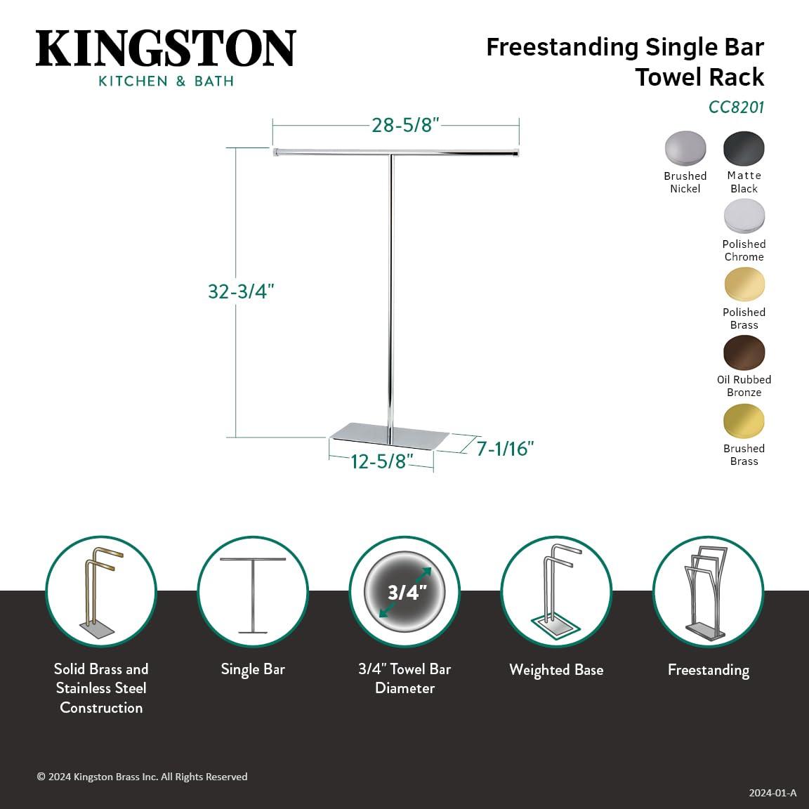 Oil Rubbed Bronze T-Shape Towel Rack with Weighted Base