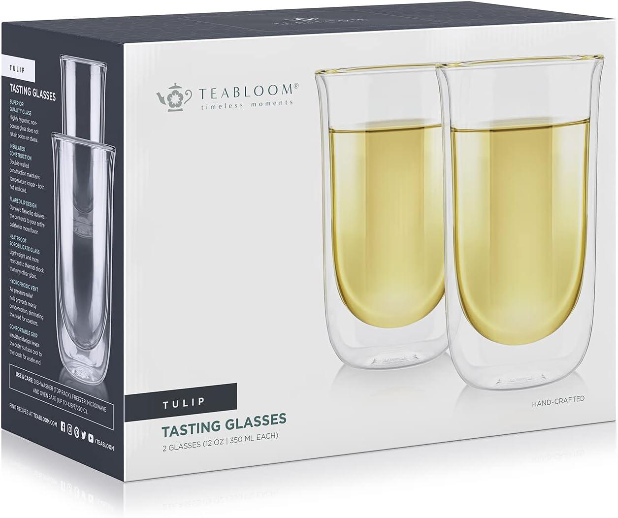 Double-Walled Clear Borosilicate Glass Insulated Tasting Cups, Set of Two