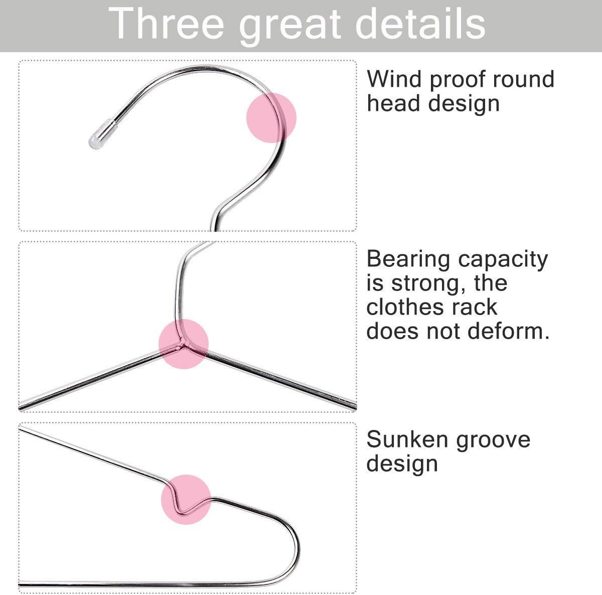 TIMMY Wire Hangers 40 Pack Stainless Steel Strong Metal Coat Hangers Clothes 16.5 Inch Silver