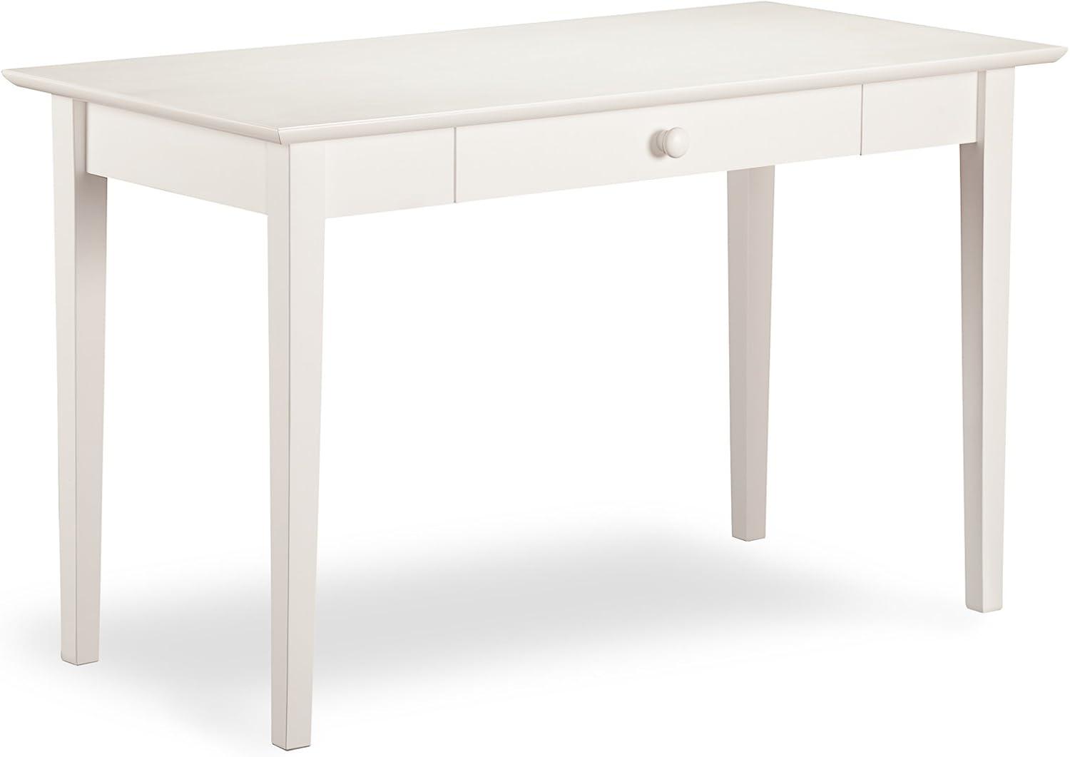 Shaker Classic White Solid Wood Desk with Felt-Lined Drawer