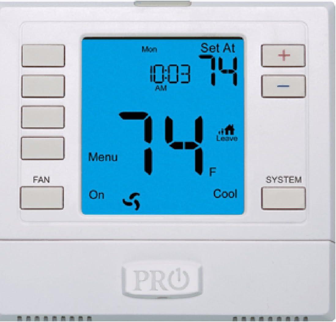 PRO1 IAQ T755 3 Hot/2 Cold 7 Day Thermostat with 4-Sq-Inch Screen , White