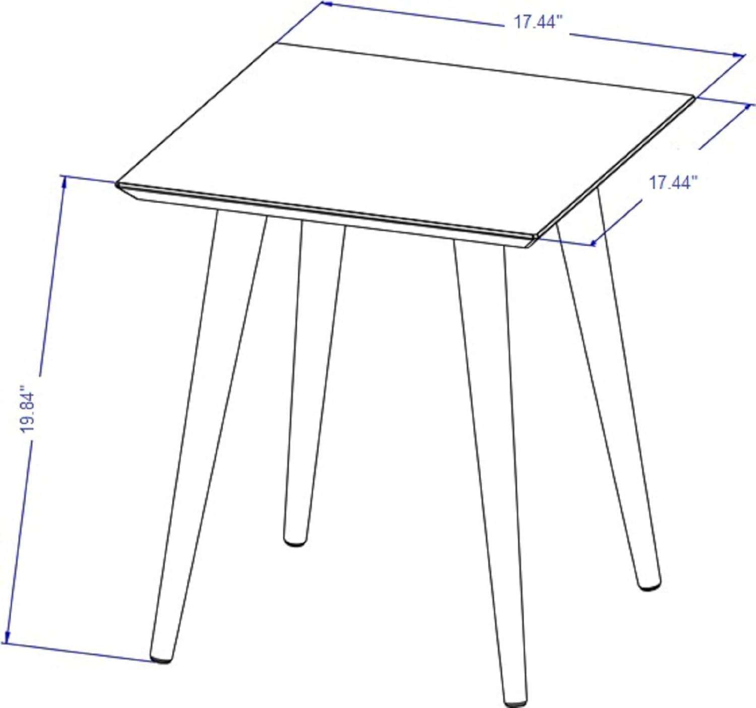 19.68" Utopia High Square End Table: Splayed Legs, Compact Size - Manhattan Comfort