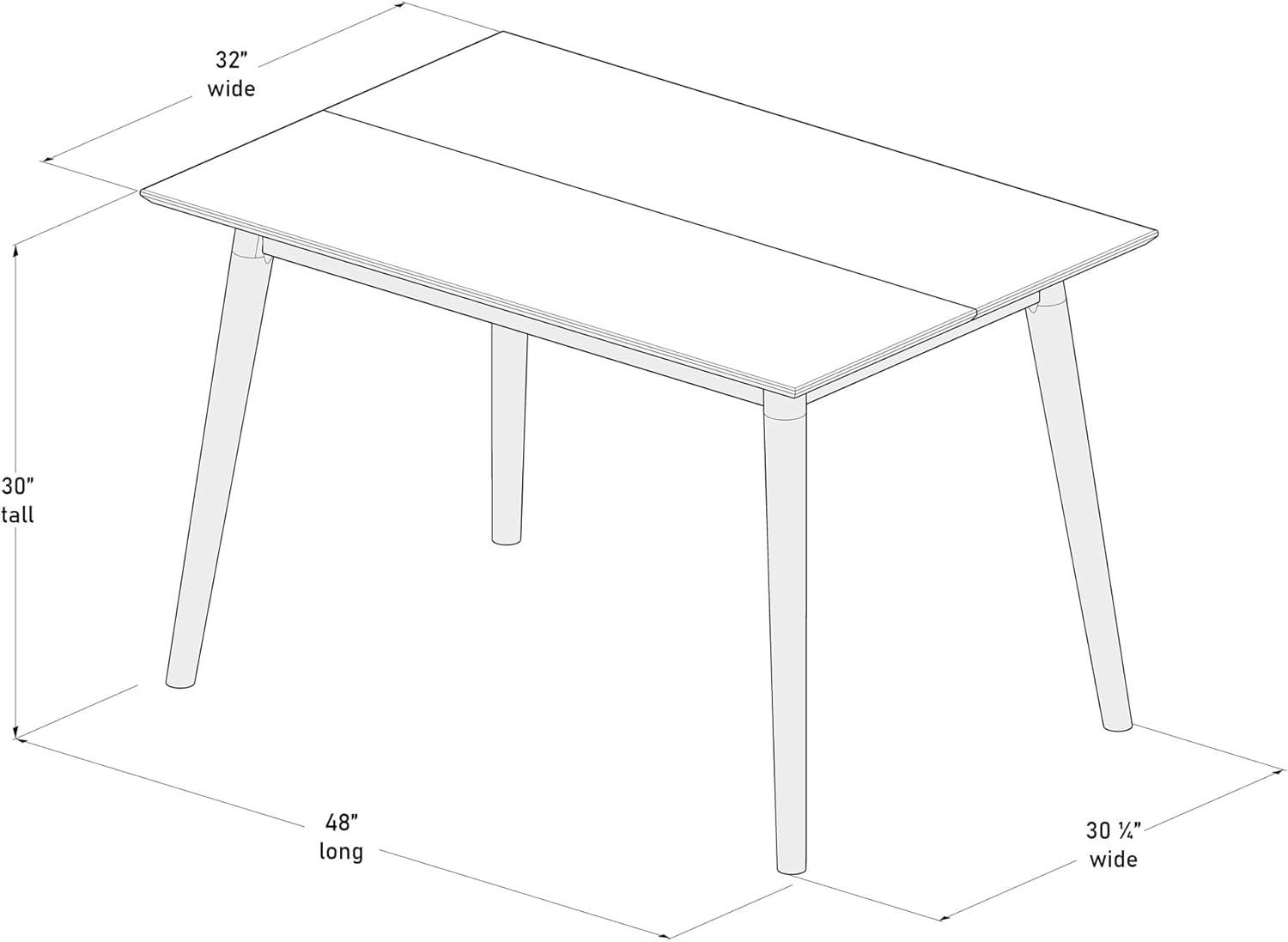 Plank+Beam 48" Mid Century Modern Dining Table, Solid Wood Kitchen & Dining Room Table for 4, Minimalist Table for Dining Room