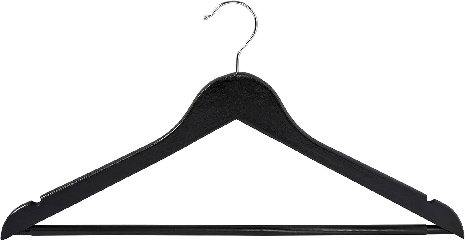 Black Wood Non-Slip Swivel Hook Suit Hangers, 24-Pack