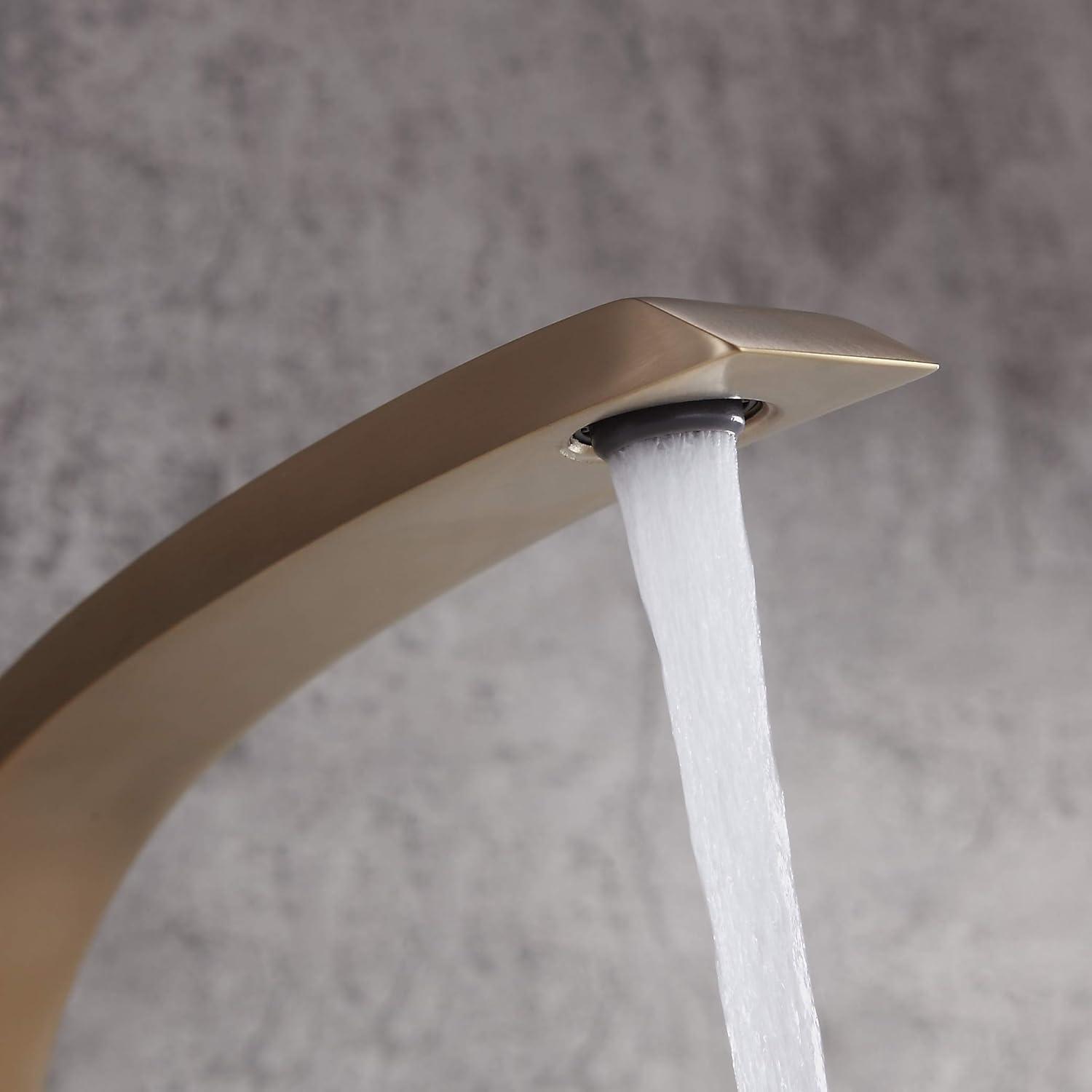 Glossy White and Chrome Curved Bathroom Faucet with Single Lever