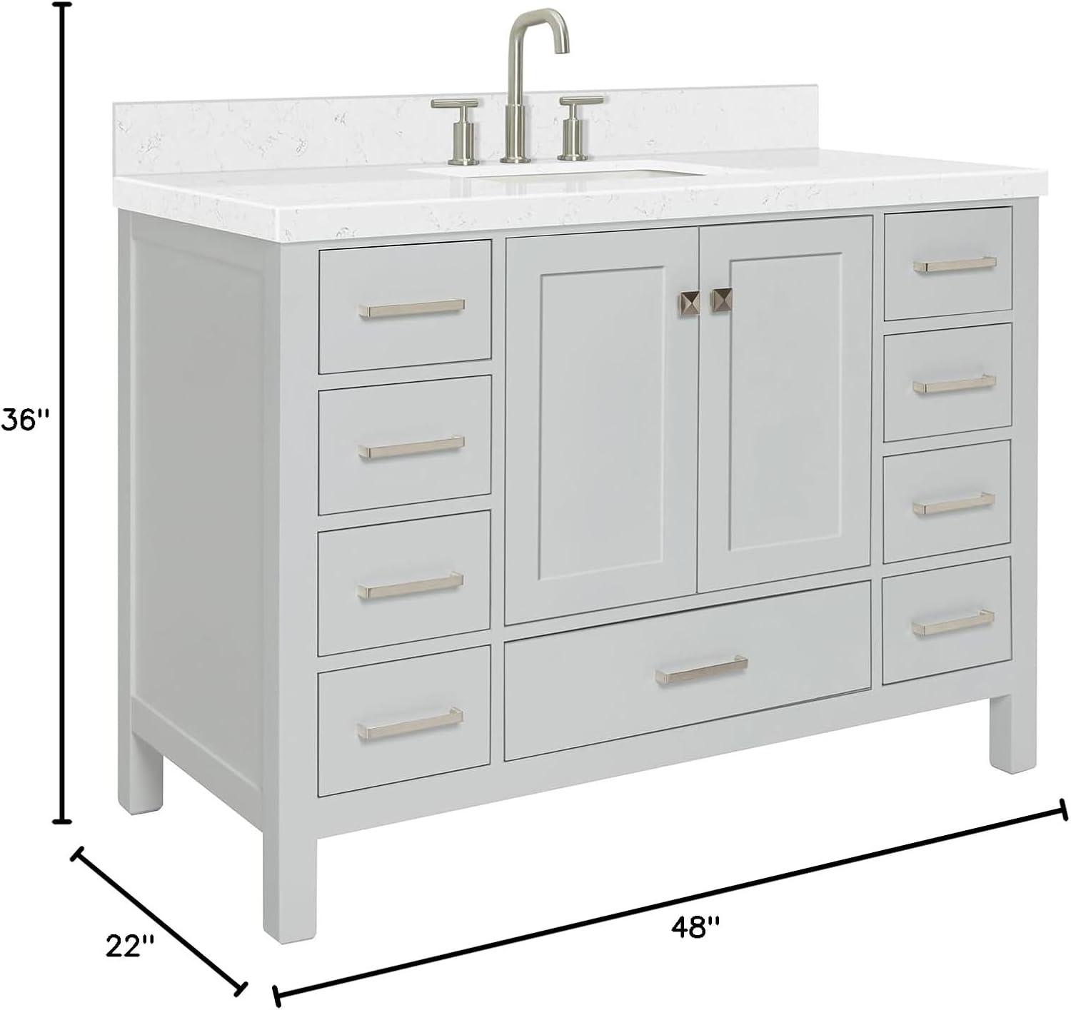 Ariel A049s-Bc Cambridge 48" Single Free Standing Vanity Cabinet Only - Grey