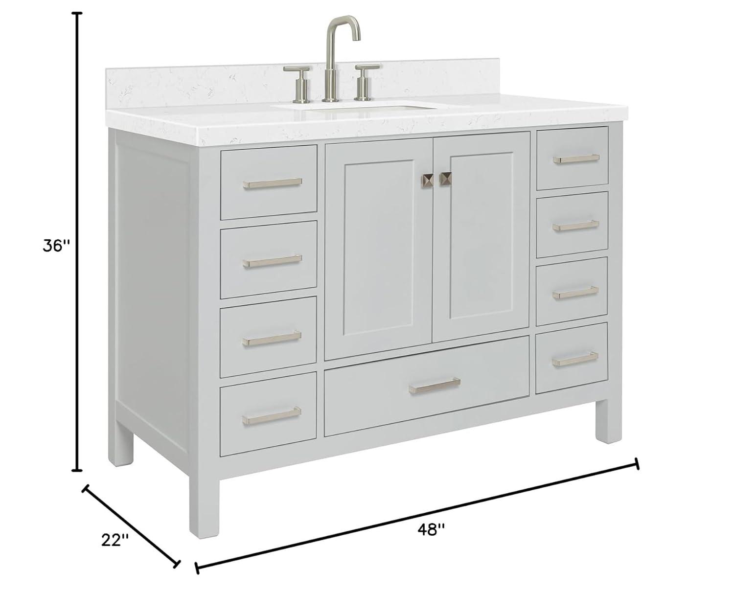 Ariel A049s-Bc Cambridge 48" Single Free Standing Vanity Cabinet Only - Grey