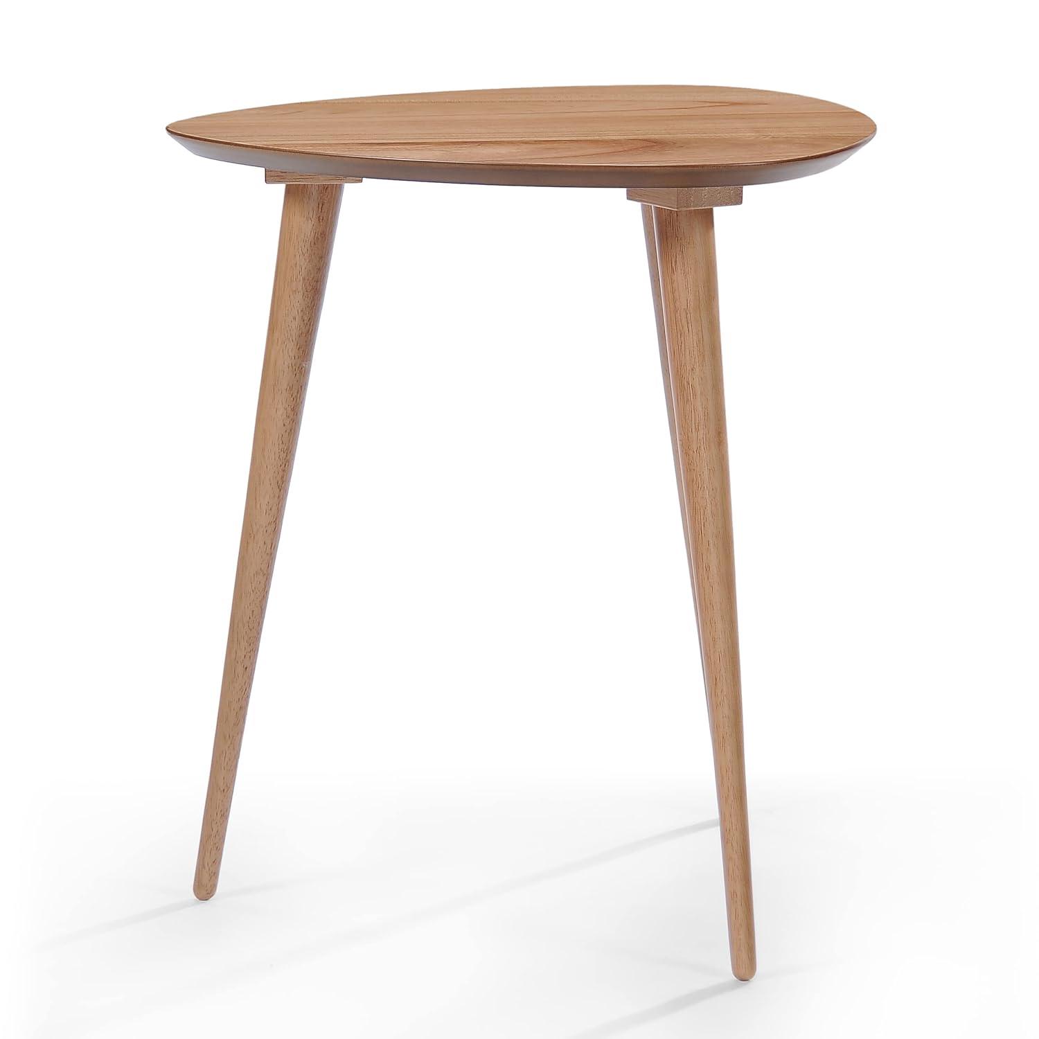 Naja End Table - Wood - Natural - Christopher Knight Home: Mid-Century Modern, Rubberwood, Guitar Pick Shape