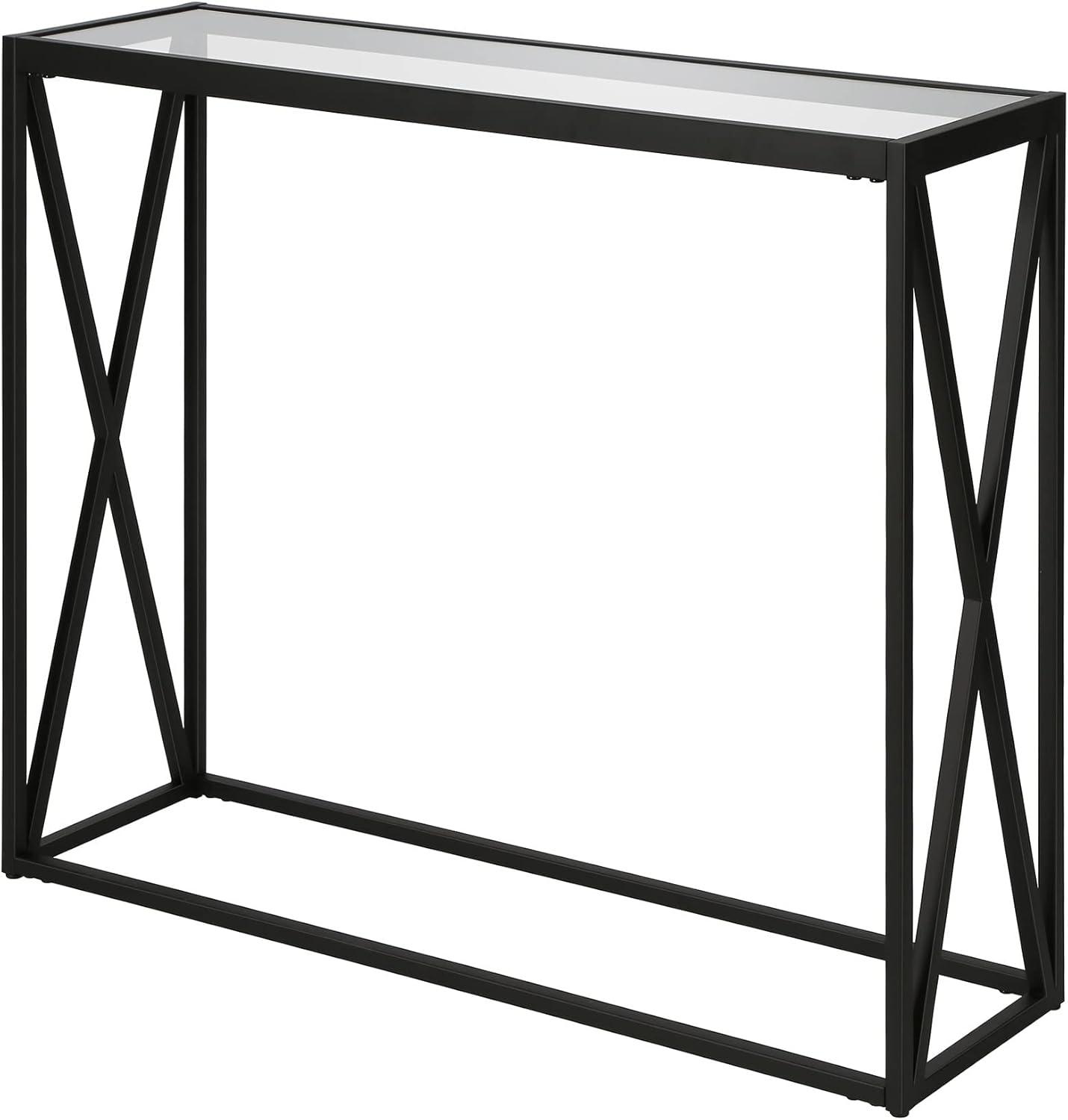 Evelyn&Zoe Arlo 36" Wide Rectangular Console Table, Blackened Bronze