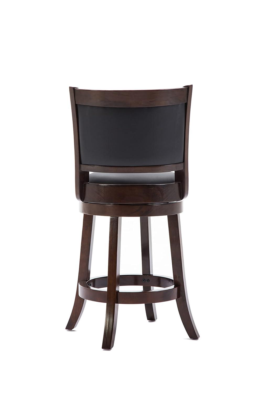 24" Augusta Swivel Counter Height Barstool Hardwood Cappuccino - Boraam: Round Seat, Footrest