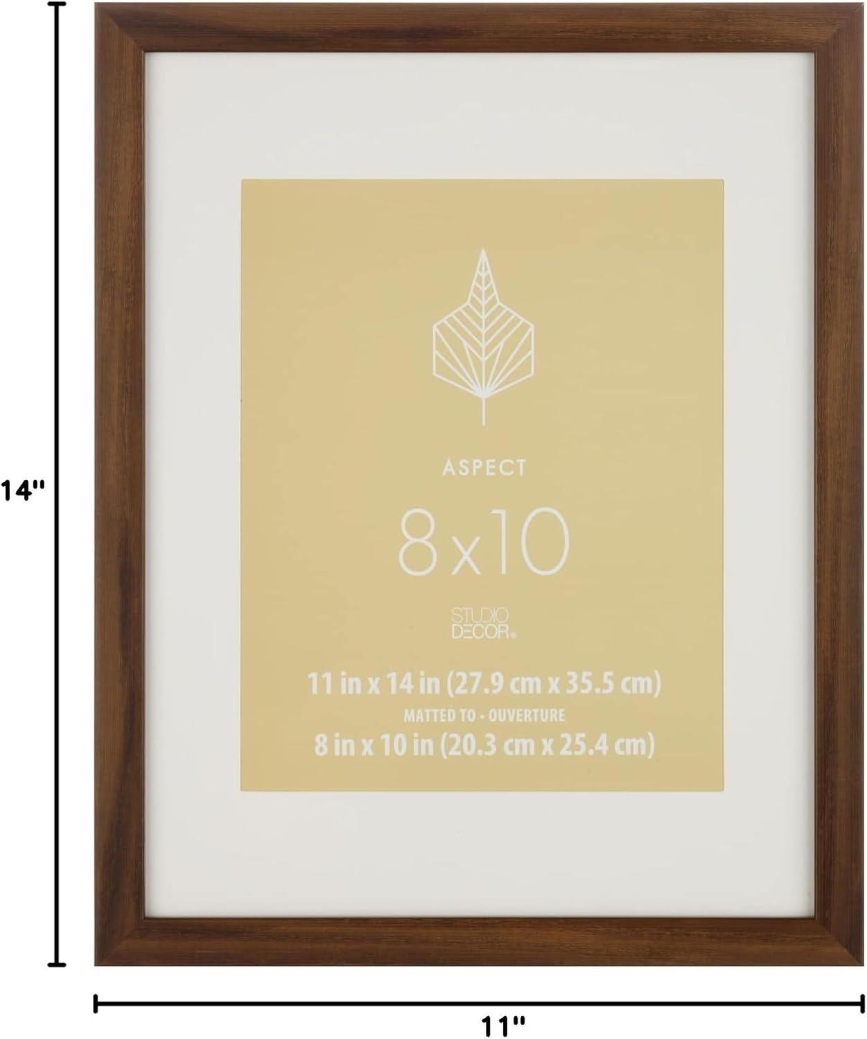 Rustic Brown Metal Poster Frame with White Mat