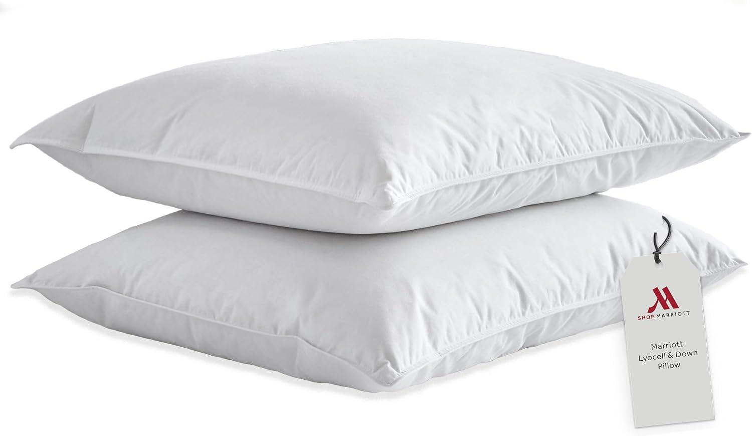 King Size White Cotton Lyocell Down Bed Pillow