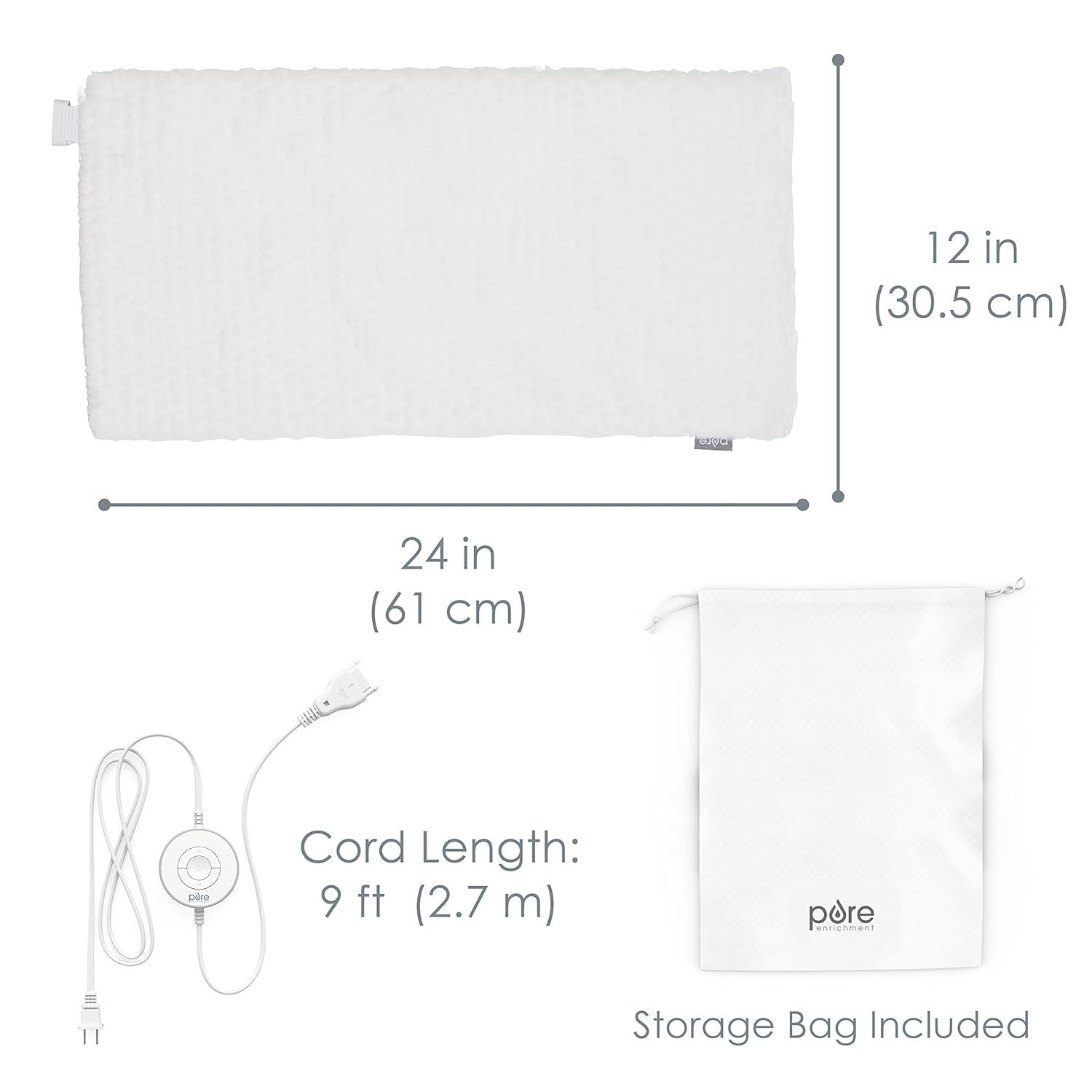Pure Enrichment Pure Radiance Luxury Heating Pad - 12" x 24" - Cloud